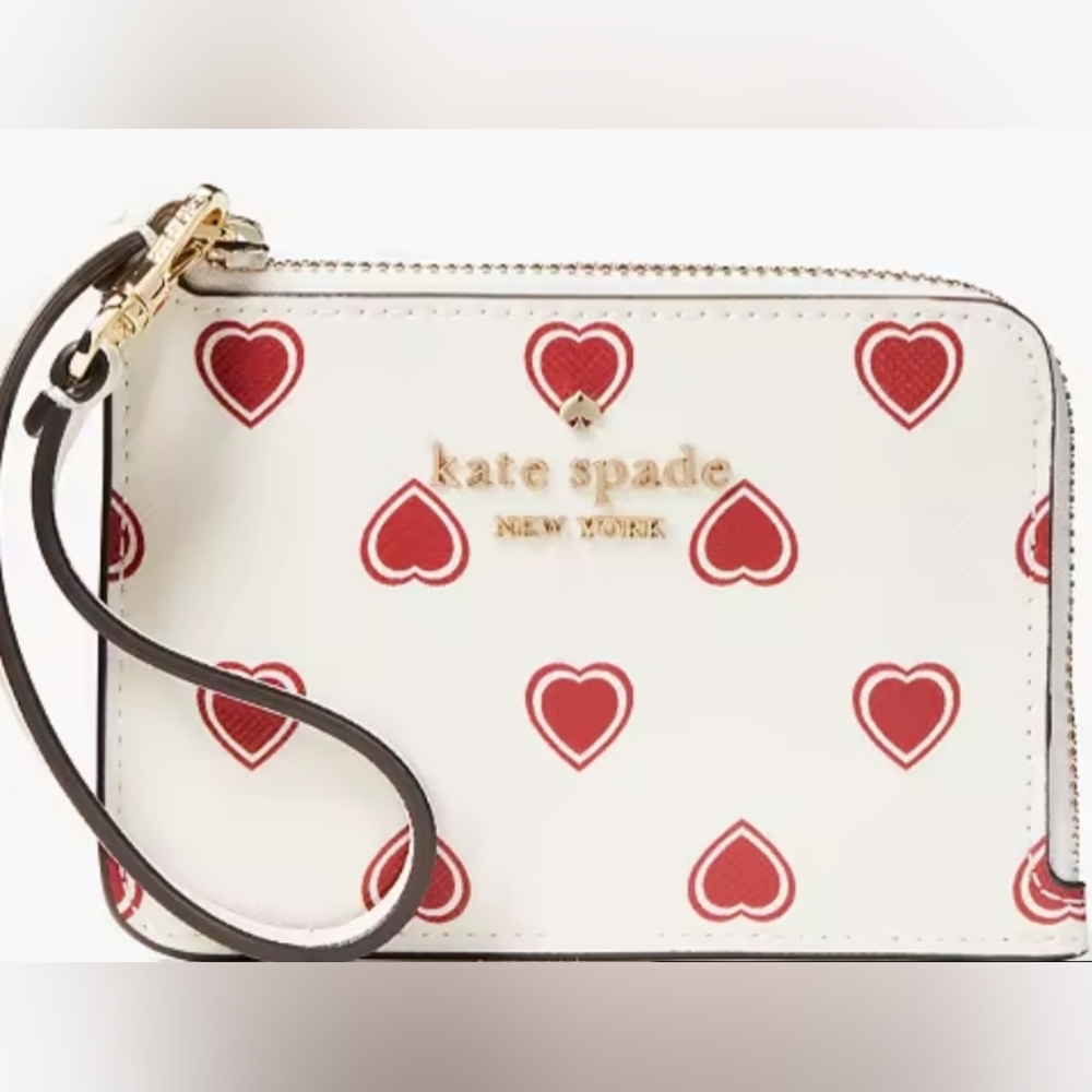 Kate Spade outlet Madison Heartfelt Geo Boxed Small Card Holder Wristlet